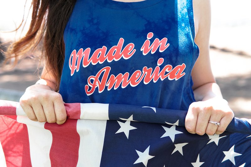 Michelle wears her made in America tee shirt from Victoria Secret.